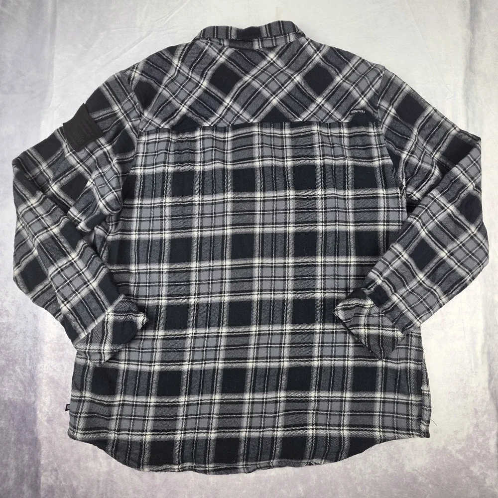 Howitzer Flannel Shirt Mens XL Black‎ Gray Plaid We The People Military Thick